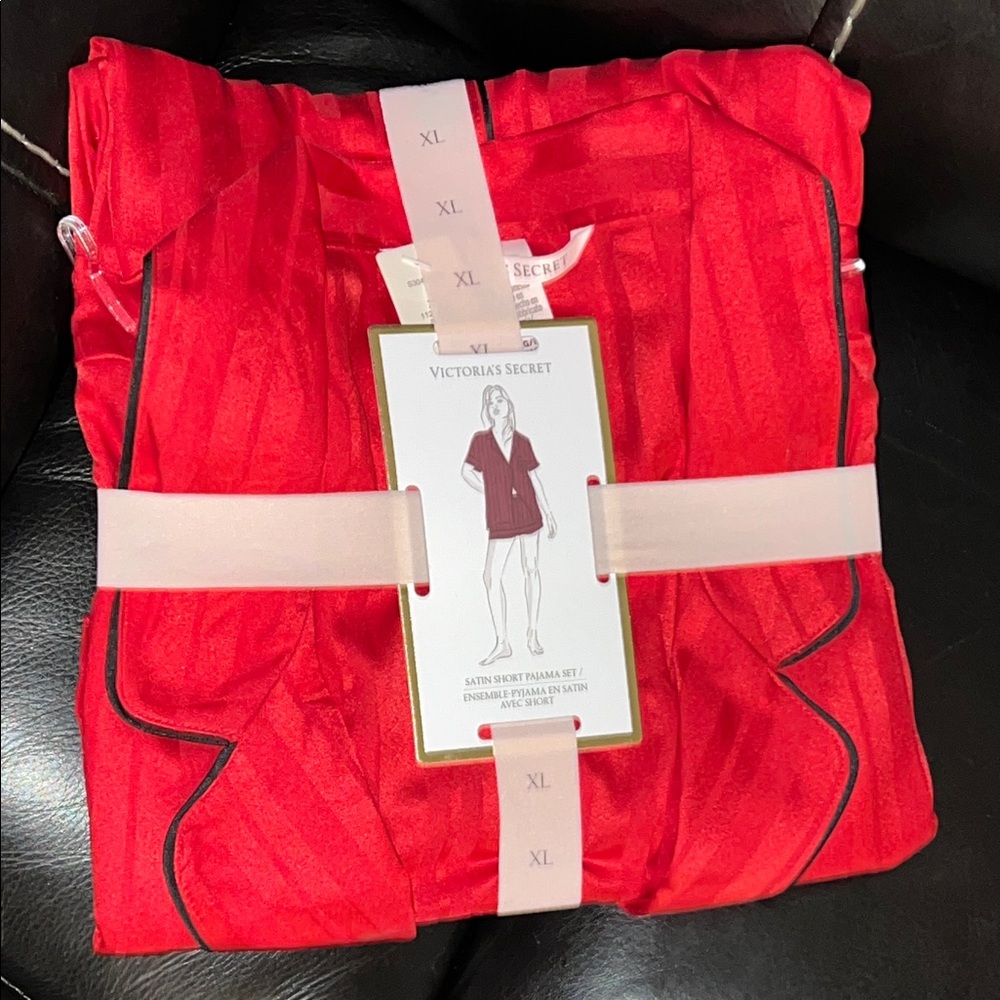 Victoria's Secret Red Satin Pajama Set